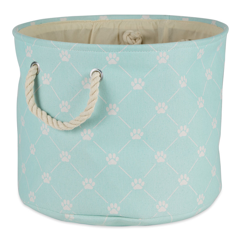 Bac en tissu Pet Trellis Paw, H 15 po x l 18 po x P 18 po, Aqua pâle