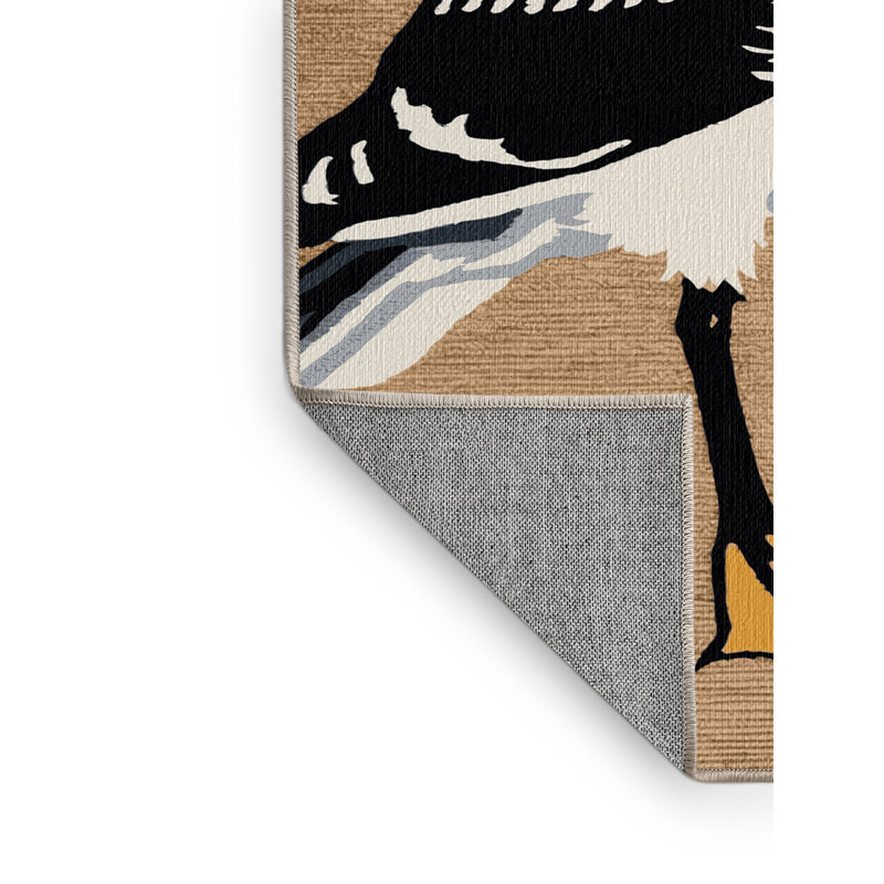 Washable Black legged Kittiwake Birds Area Rug, Rectangle 5' x 7'