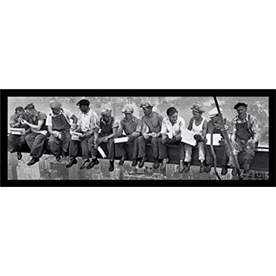 " Men Atop a Skyscraper Steel Beam Lunchtime Atop NYC " Black and White Photography Print