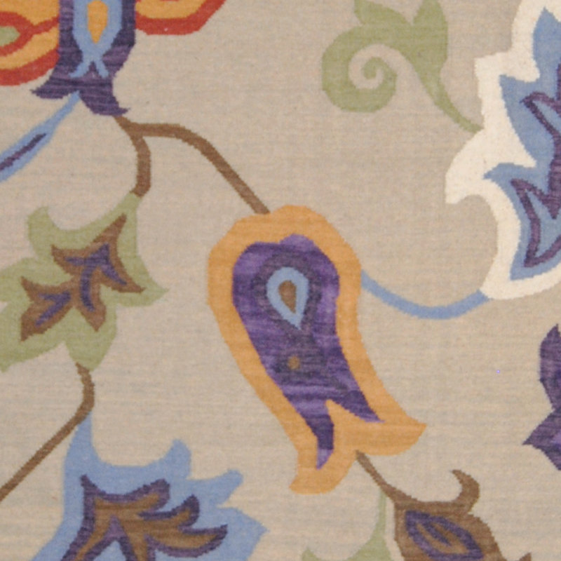 Wool Floral Indoor Rug, Rectangle 5'1" x 7'6"