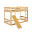 Lit superposé simple au-dessus d'un lit simple, lit superposé au sol avec rampe d'escalade, échelle, garde-corps de sécurité-2049817999
