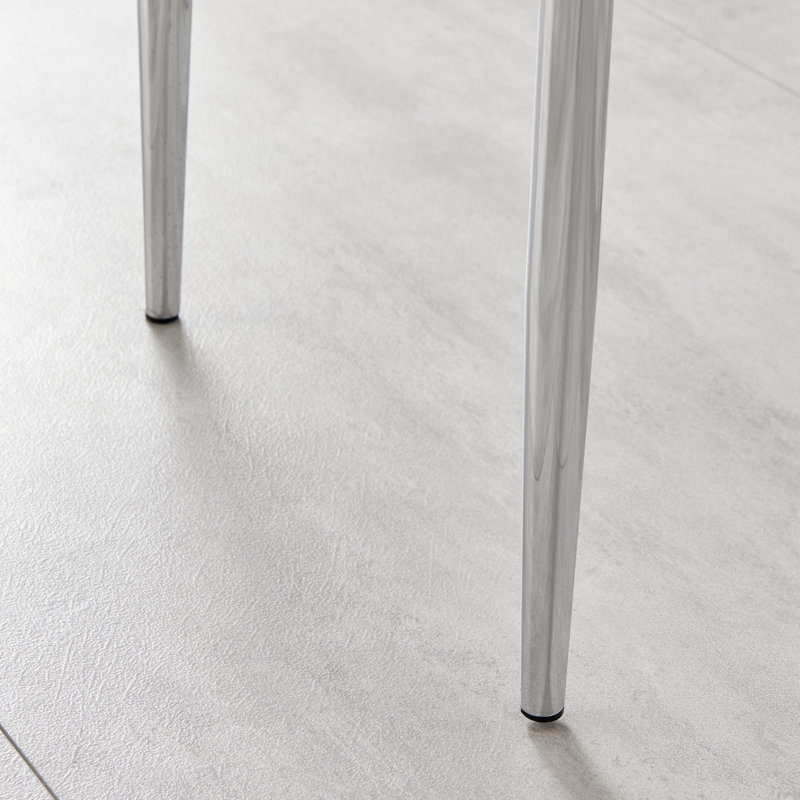Chaise de salle à manger Eubanks, Gris, Chrome