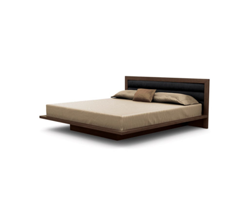 Lit plateforme Moduluxe, Grand, Onyx, Cerise fumée