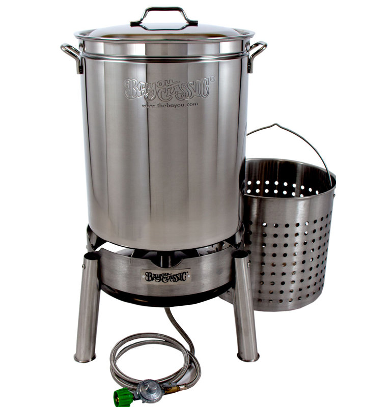 Bayou Classic Stainless Steel 82 Quart Propane Seafood Cooker Kit
