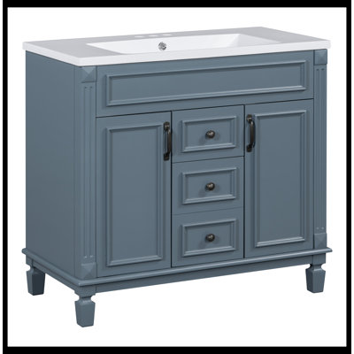 Ensemble de meuble-lavabo simple 35,9 po avec plateau Deluvina