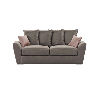 Bailor 3 Seater Velvet Sofa with Loose Back Cushions (Velvet)