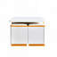 Table basse relevable avec 4 tabourets de rangement Table basse moderne avec plateau pliable et réglable-1346625141