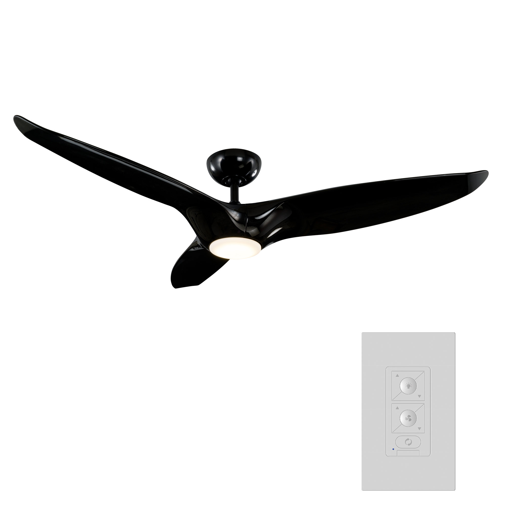 Morpheus III 60" 3 - Blade Outdoor/Indoor Smart Standard Ceiling Fan with Wall Control and LED Light Kit Included, Works With Alexa and iOS or Android App