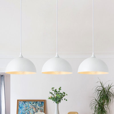 Luminaire suspendu en forme de dôme à 3 lumières pour îlot de cuisine 11,81 po (ensemble de 3)