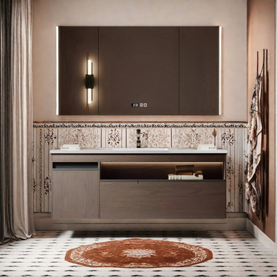 Armoire de salle de bain de style roche moyen