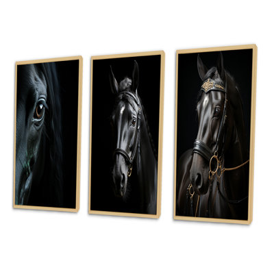 «Black Horse Mysterious Shadows», 3 pièces