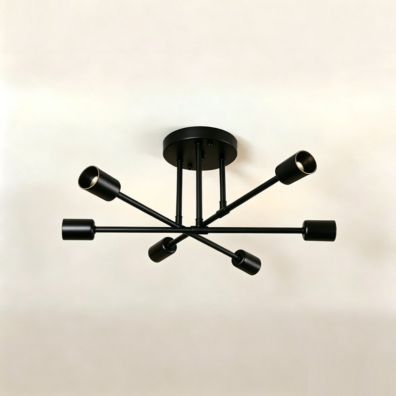 Semi Flush Mount, not included, Black