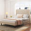 Lit rembourré en velours côtelé-1683150931