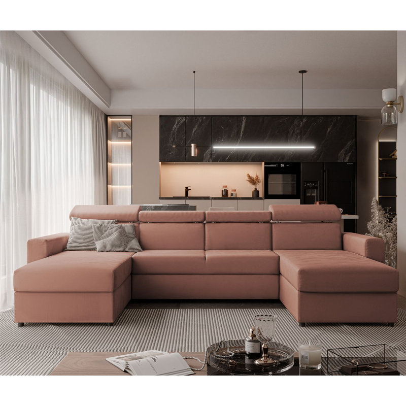5 Seater Sofa Bed, Pink