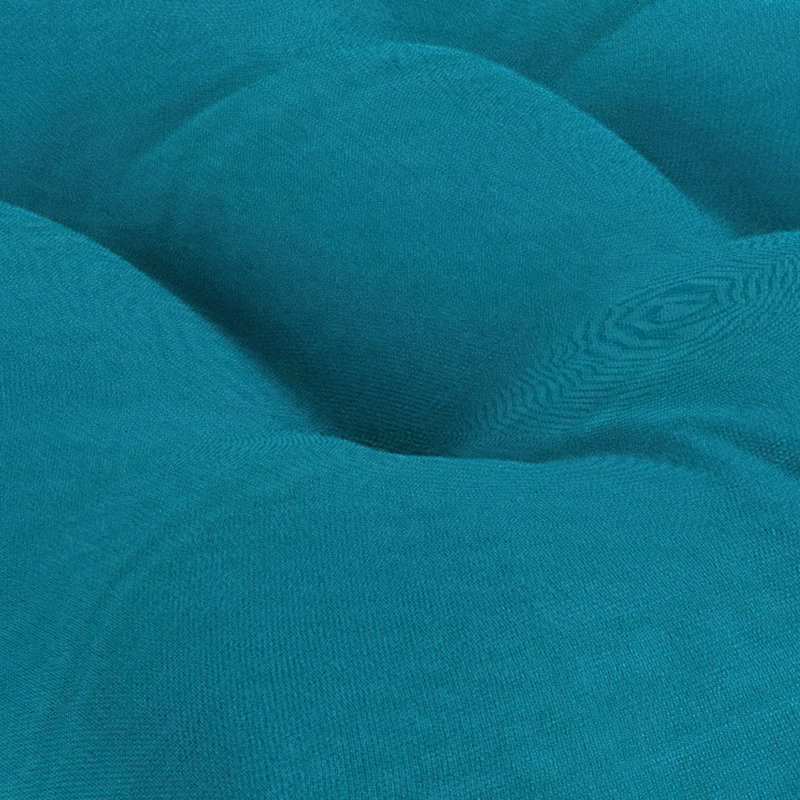 Contoured Outdoor Wicker Seat Cushion, Turquoise