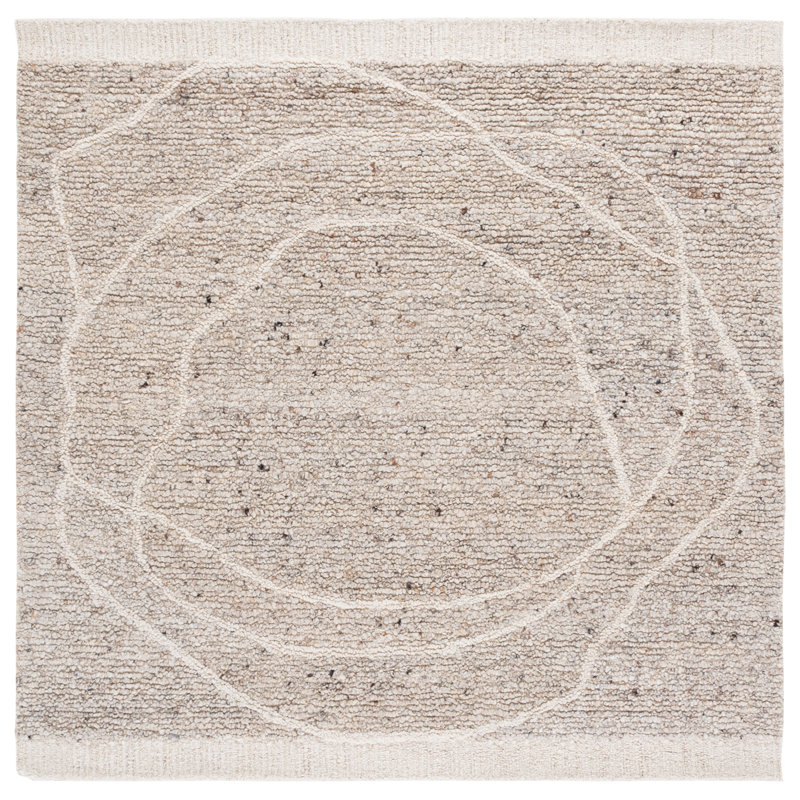 Natura 804 Hand Tufted Wool Pile Abstract Rug, Square 6'