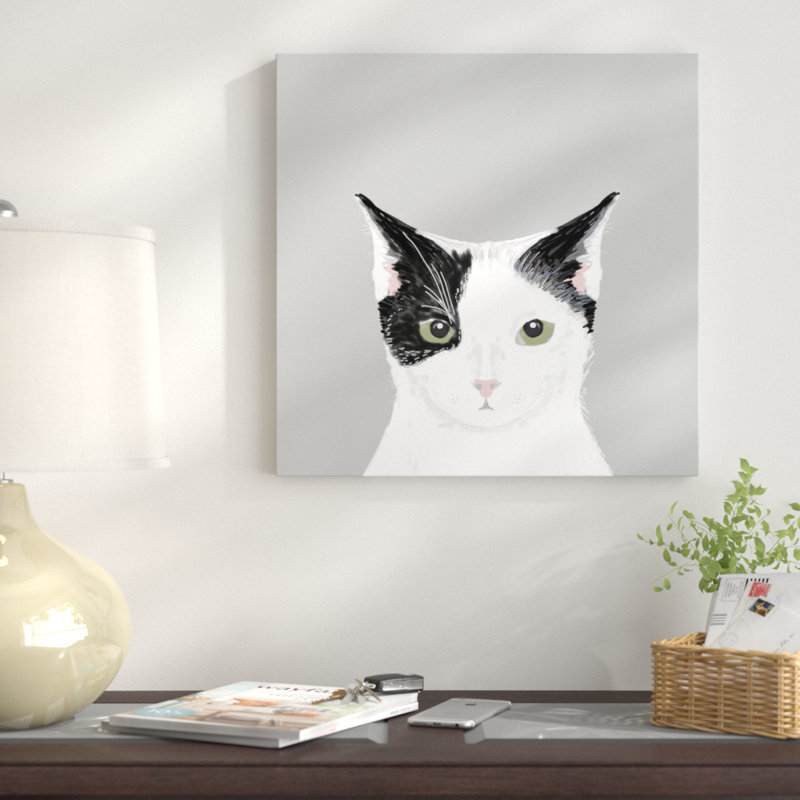 Chat, impression sur toile tendue, H 18 po x l 18 po x P 1,5 po, Toile tendue, Pas de tapis