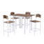 Ensemble de table de salle à manger à abattant à hauteur de comptoir 5 pièces Farmhouse avec chaises confortables pour petits espaces-150247344-150247345-150247348