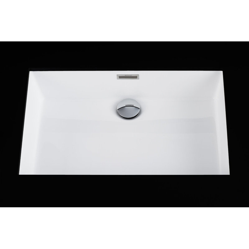 21" Cube Collection Undermount Vessel Sink, Matte White, No Metallic Trim