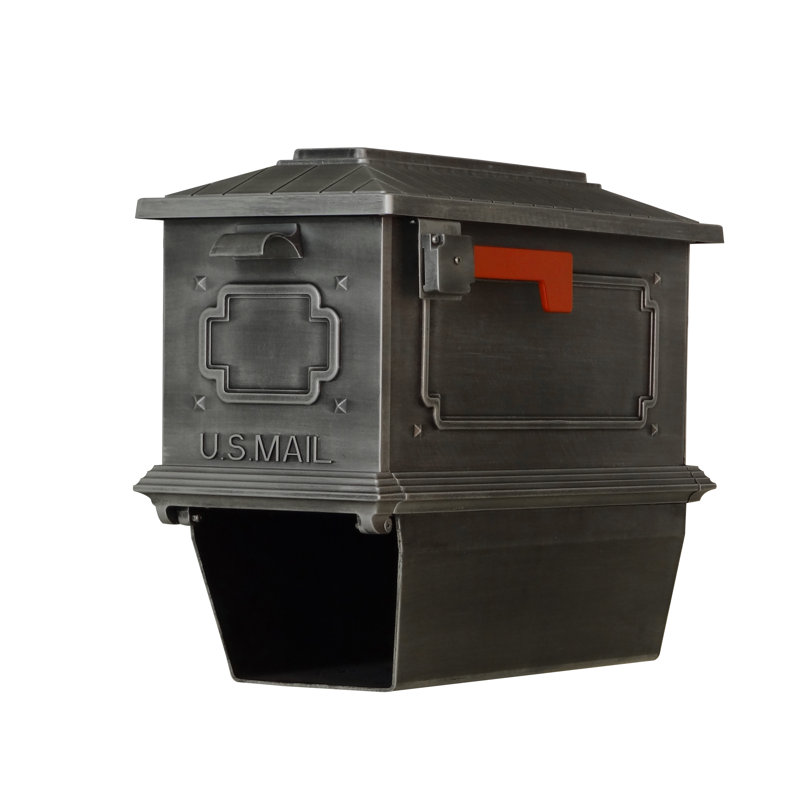Kingston Aluminum Post Mounted Post Box, Swedish Silver