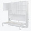Lit escamotable mural avec armoire supérieure, tablettes-1541290139