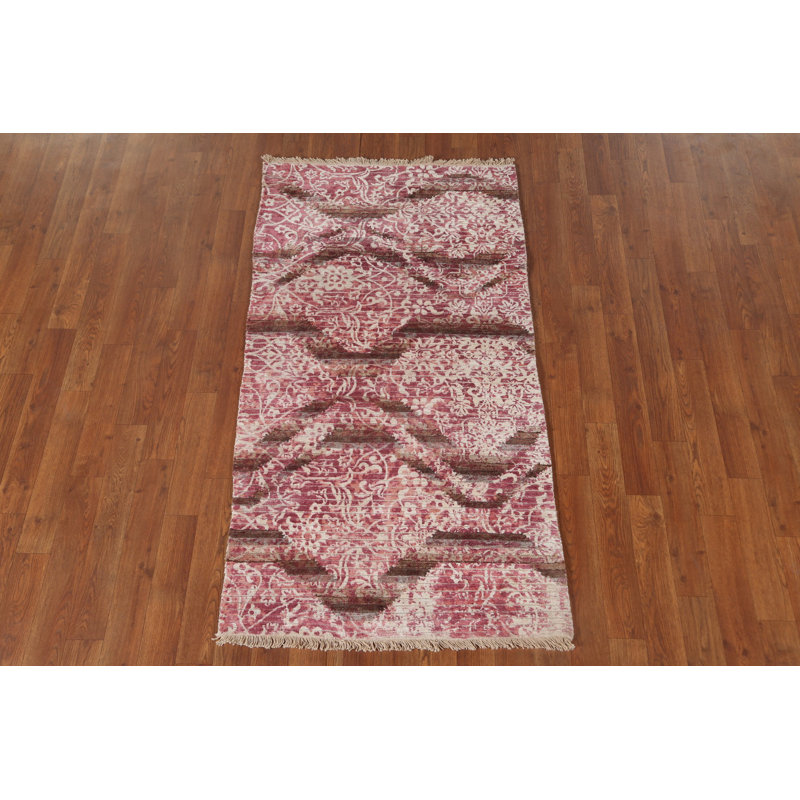 Tapis oriental abstrait en laine fait à la main 3 x 5