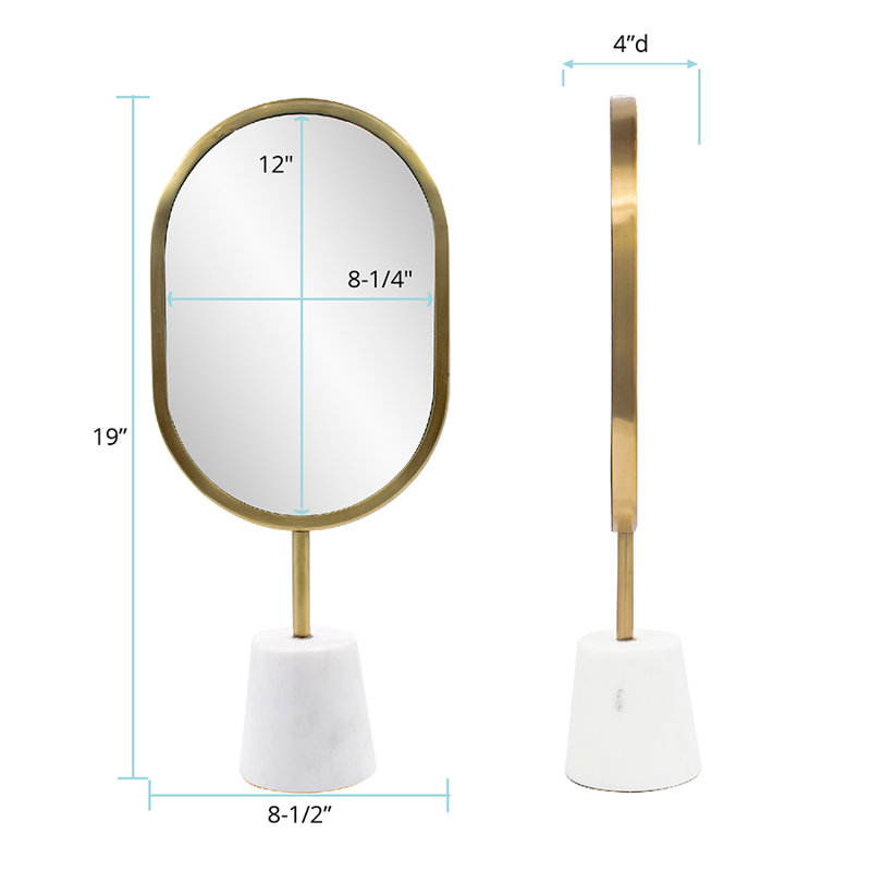 Miroir de table Wirksworth, 17 po x 10,5 po, Ovale