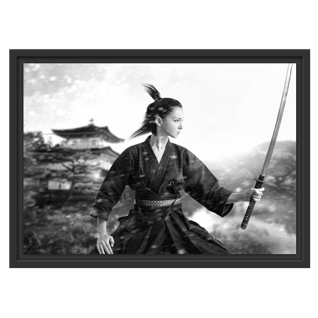 Gerahmtes Wandbild Samurai-Kriegerin