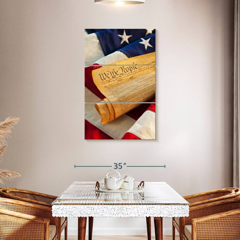 Préambule du drapeau américain, H 45 po x l 28 po