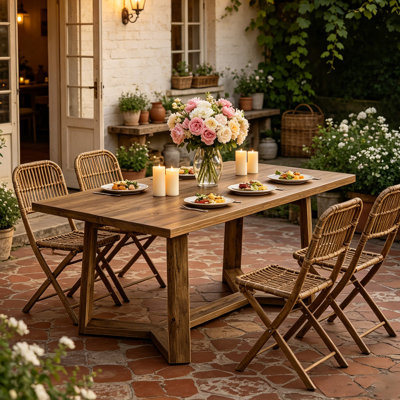 47-Inch Rectangle Dining Table, Wooden Kitchen Table, Farmhouse Dinning Room Dinner Table