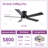 Low Profile 52" 5-Blades Indoor Flush Mount Ceiling Fan with Reversible DC Motor and Remote Control-1815329779