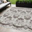 Tapis d'intérieur / extérieur oriental lavable taupe et beige chocolat 5 pi x 8 pi