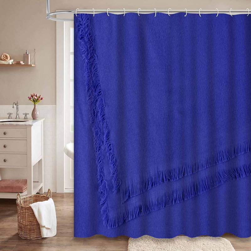 Rideau de douche bleu avec 12 crochets, L 72 po x l 84 po