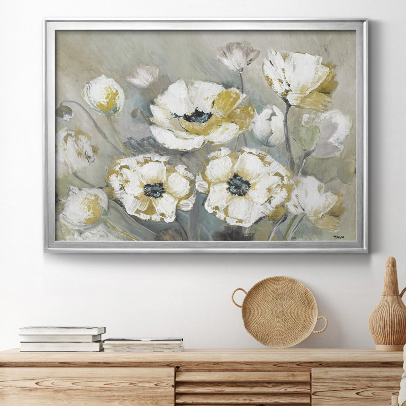 Doux printemps - peinture encadrée, Silver Framed Canvas, H 26,5 po x l 36,5 po x P 1,5 po
