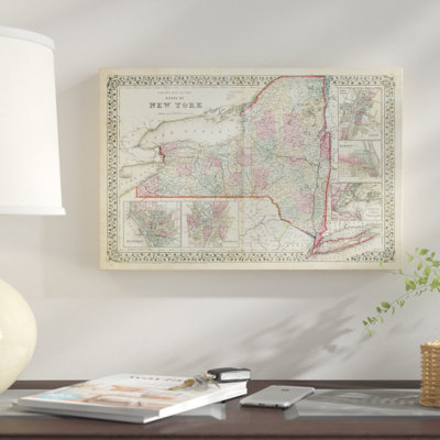 «County Map of the State of New York», impression sur toile