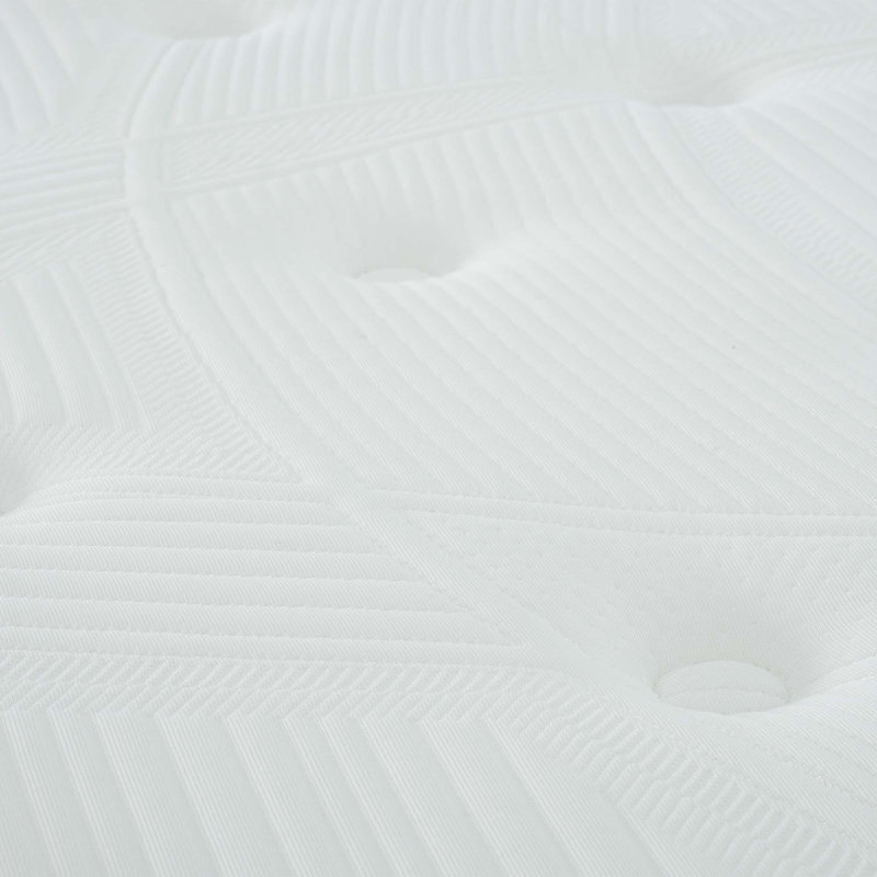 8 po Matelas ensaché à ressorts ensachés dans une boîte, matelas en mousse viscoélastique gélifiée Euro Top, blanc / gris