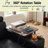 113'' Leather Like Sectional Sleeper Sofa With Pull Out Bed, Storage Ottoman & Rotating Side Table-1436900212
