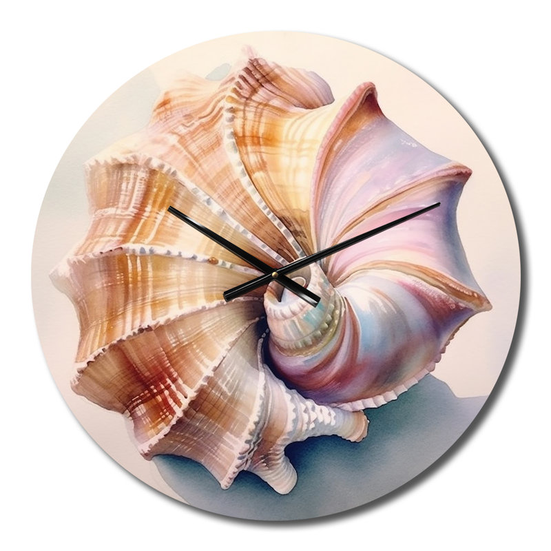 Horloge murale en métal Coastal Seashell II, Petit