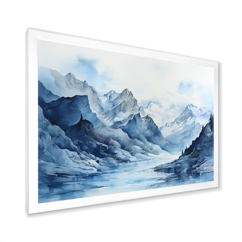 Glacier du Groenland minimalisme, Cadre simple blanc, H 34 po x l 44 po x P 1,5 po