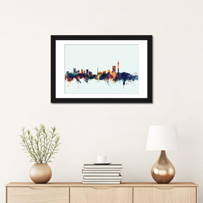 Série horizon : johannesburg, south africa, impression sur toile tendue en bleu