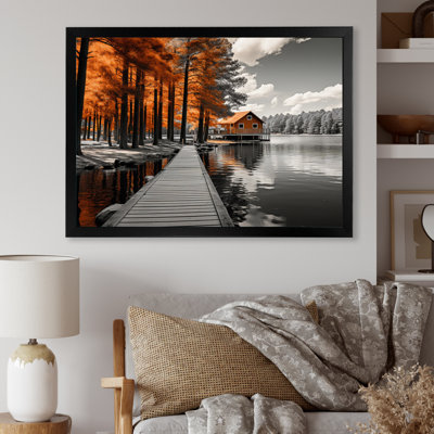 Orange Lake Orange Lakeside Whispers - Lake House Cottage Wall Art Prints