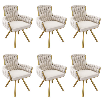 Chaises de salle à manger pivotantes en velours Vmolara
