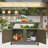 Grill Carts Outdoor Storage Cabinet With Wheels, Metal Outdoor Grill Table Kitchen Dining Table Cooking Prep BBQ Table