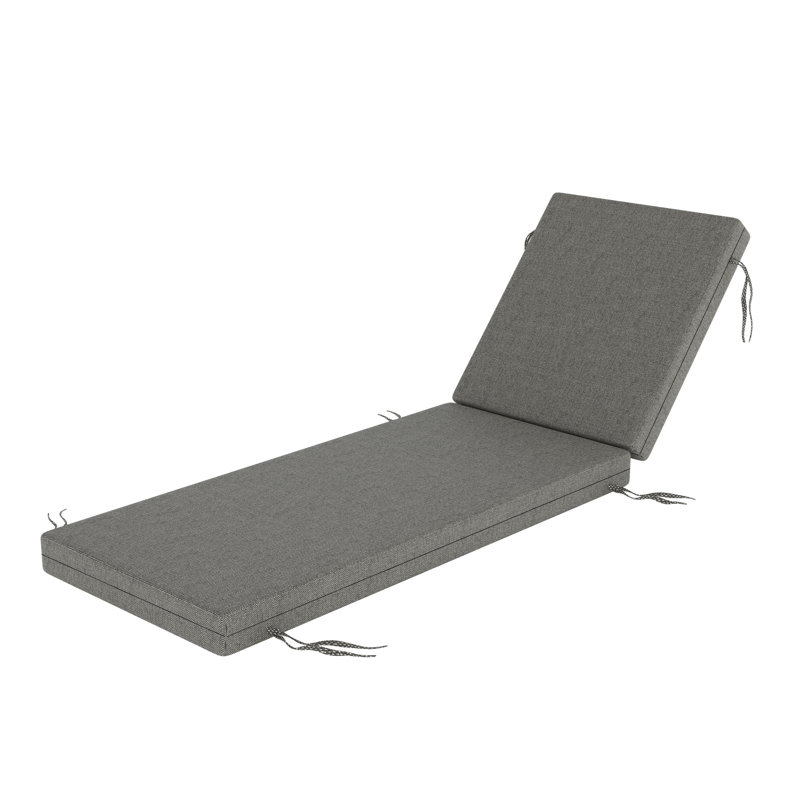 Lani Sunbrella Outdoor Chaise Lounge Cushion, Sunbrella Bliss Smoke, 22.5" W x 74" D
