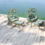 Chaises longues spacieuses pour le patio, fauteuil en rotin moderne en acier, jardin