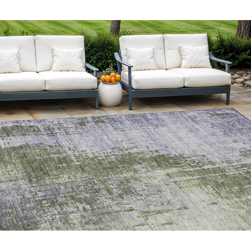 Tapis intérieur lavable abstrait 8 pi x 10 pi mauve