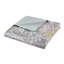 Housse de couette pour lit double / grand lit en coton gris - 5 pièces avec motif sur toute la surface et coussins 100% imprimés décoratifs