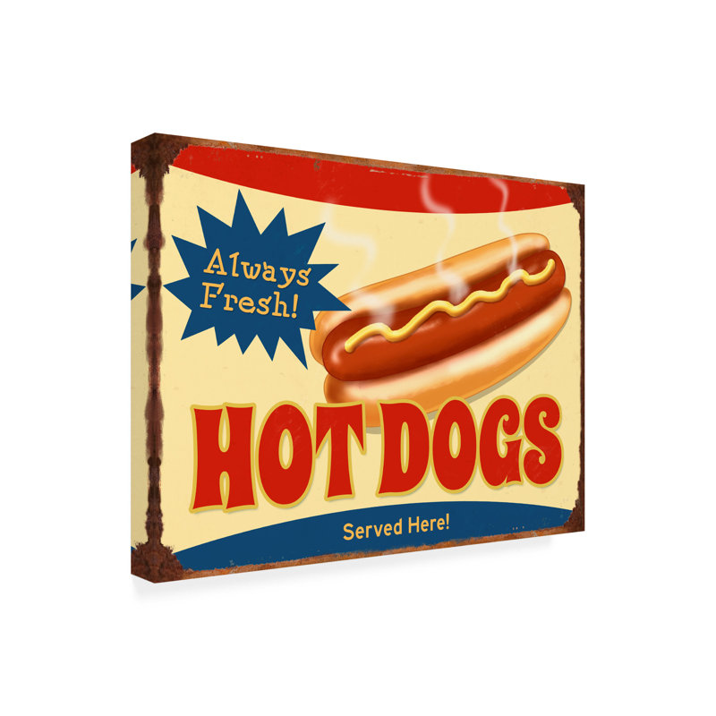 «Always Fresh Hot Dogs» par RetroPlanet, reproduction sur toile non encadrée, H 14 po x l 19 po x P 2 po
