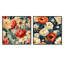 Ensemble de 2 fleurs rétro nostalgie beige et corail-2108798662-2108798663