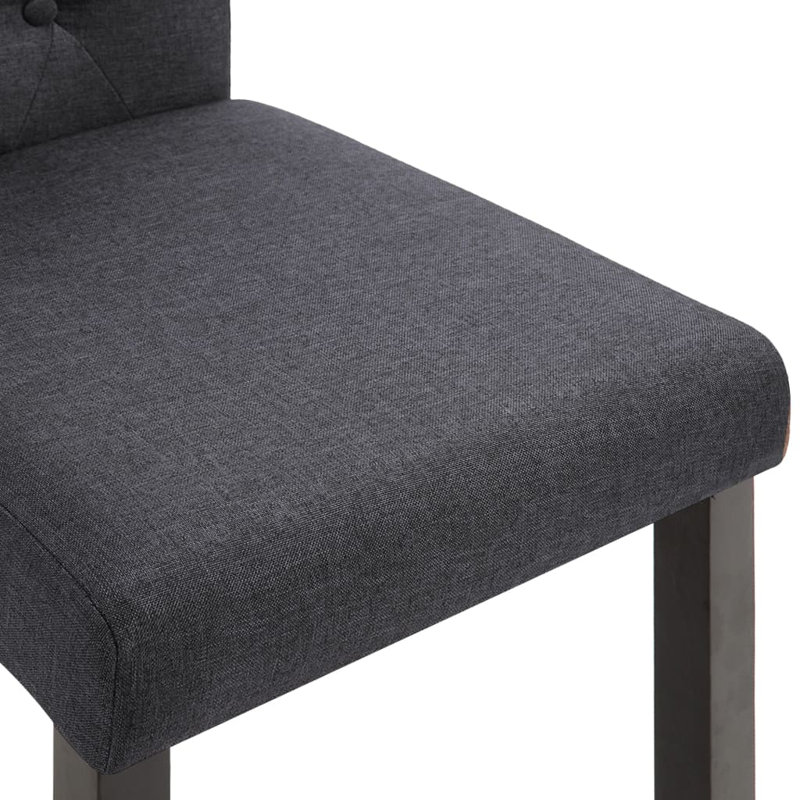 Dining Chairs Side Chair with Solid Wood Legs for Home Kitchen Fabric, 6, Dark Gray